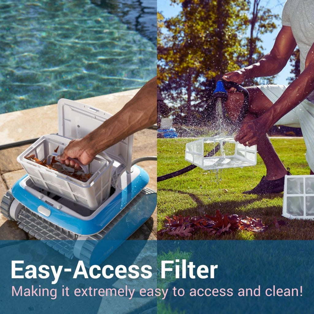 BWT's Cosmy The Bot 150 Robotic Vacuum Pool Cleaner - Memorial Day Edition - Wall Climbing & Smart Navigation - Cleans Pool in 2 Hours - Easy Filter Access - Up to 33 feet