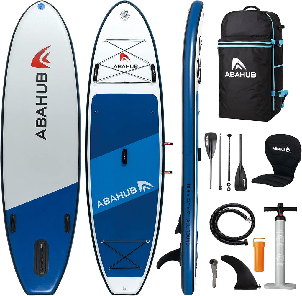 Abahub Inflatable SUP, Wide 10'6' x 31'/34' iSUP, Standup Paddleboard with Adjustable SUP Kayak Paddle, for Yoga, Paddle Board, Kayaking, Surf, Canoe, Fishing