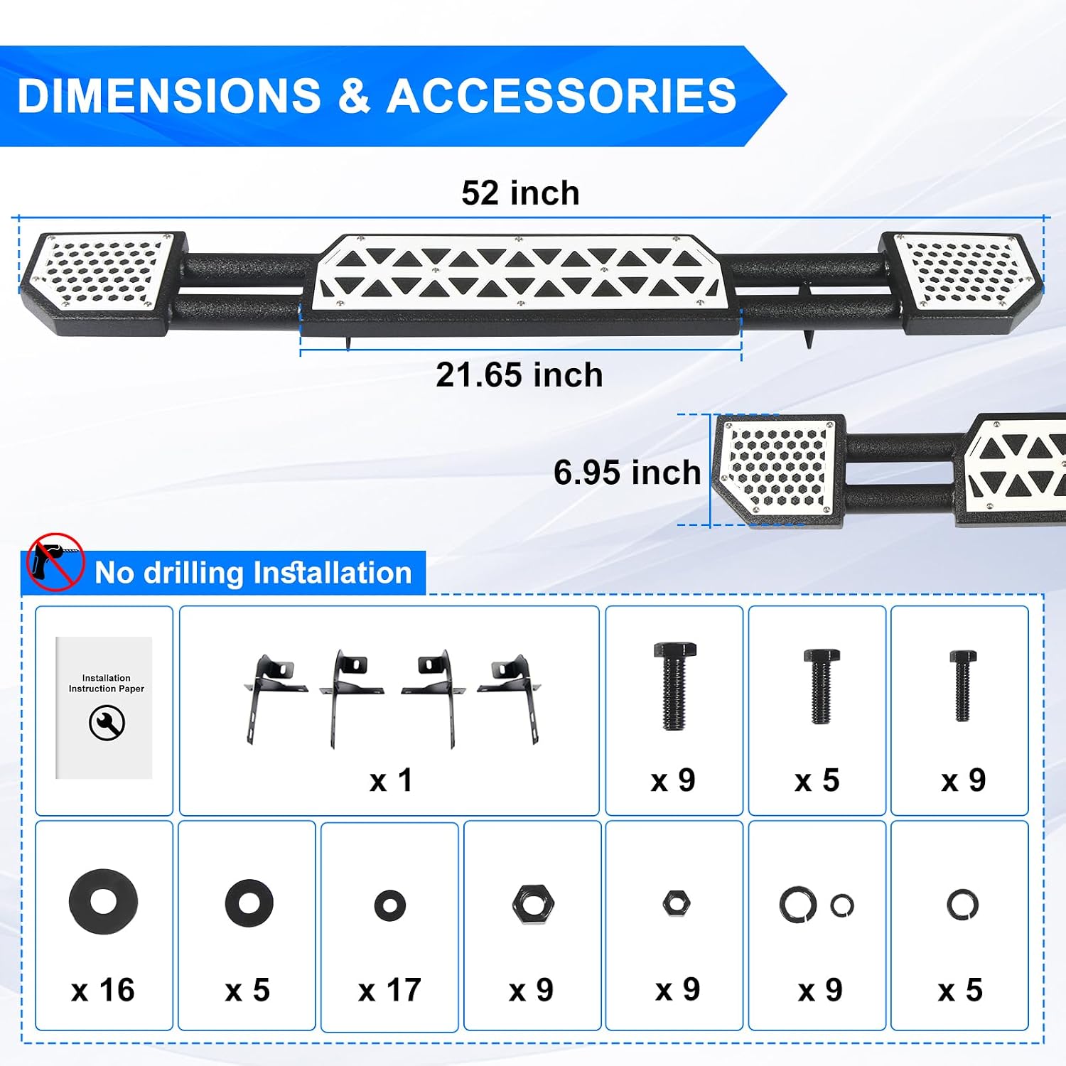 Running Boards Fit for Jeep Wrangler JL 2018-2023 2024 2025 Side Steps for JL 2 Door 7 Inch Rock Rail Steps DIY Painting White Panel Carbon Steel Rock Sliders