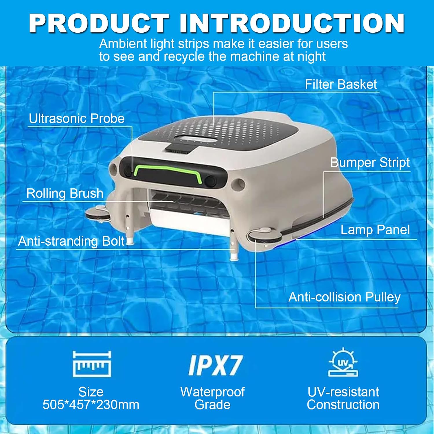 Pool Cleaning Robot | Manual Remote Control Pool Skimmer, 5 Hours Of Battery Life, 3 Hours Of Fast Charging, Anti-Grounding Technology, Can Remove Leaves, Hair, Sediment, Pollen, Dead Insects