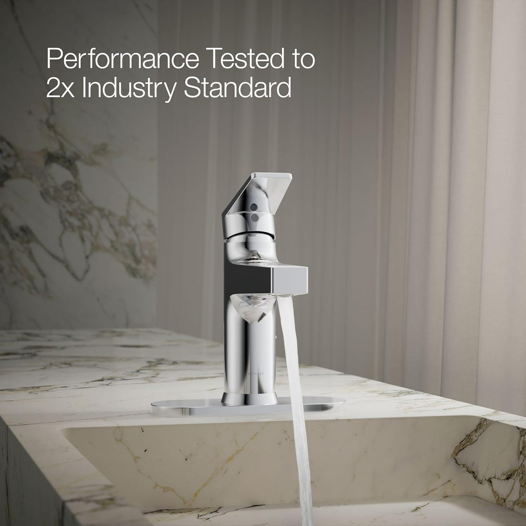 Kohler 74021-4-CP Taut® Single-Handle Bathroom Sink Faucet, 1.2 gpm, Polished Chrome