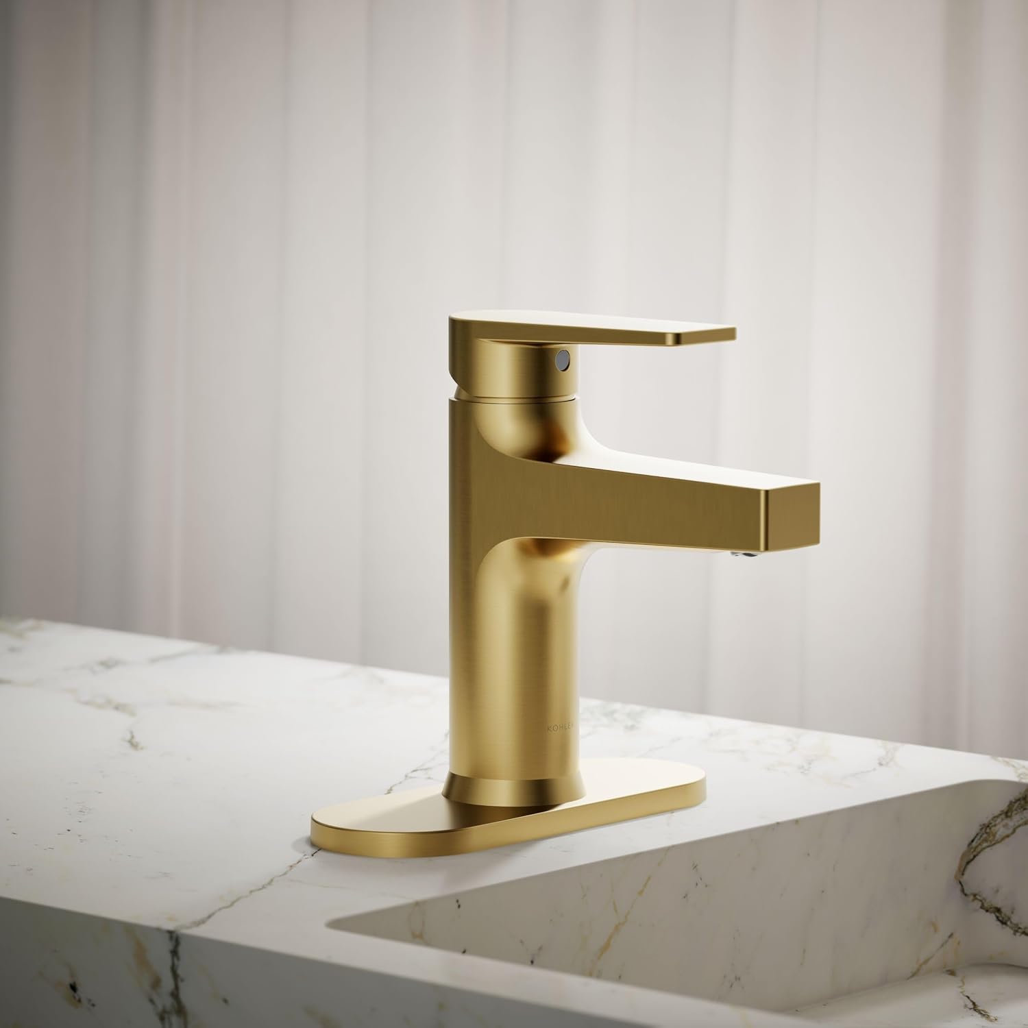 Kohler 74021-4-2MB Taut® Single-Handle Bathroom Sink Faucet, 1.2 gpm, Vibrant Brushed Moderne Brass