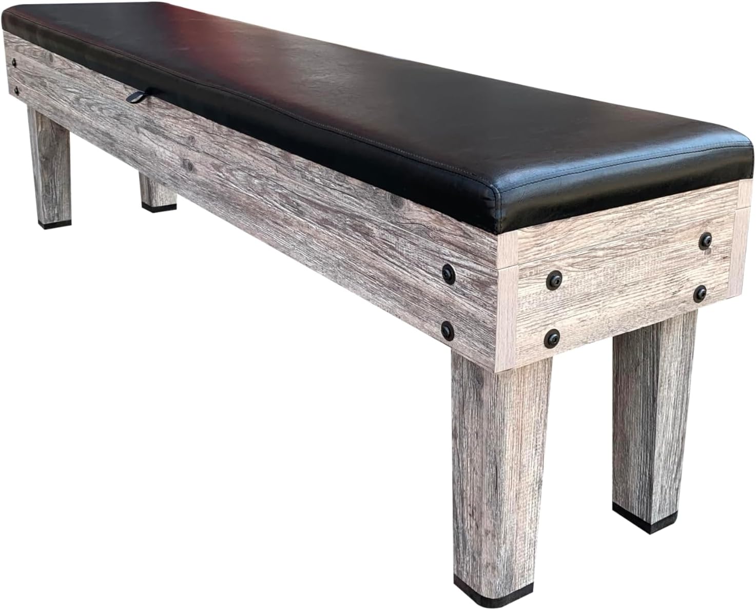 RACK Tuscany 6-Foot Storage Bench (Gray) – Billiard Organizer with Padded Seat