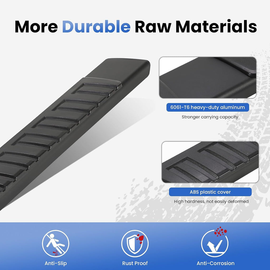 PZ 6' Running Boards Anti-Slip Side Steps Compatible with Chevy Silverado/GMC Sierra 1500 Double Cab 2019-2025, 2020-2025 for 2500HD 3500HD,500LBS No Drill Truck Running Boards Direct Fit Nerf Bar