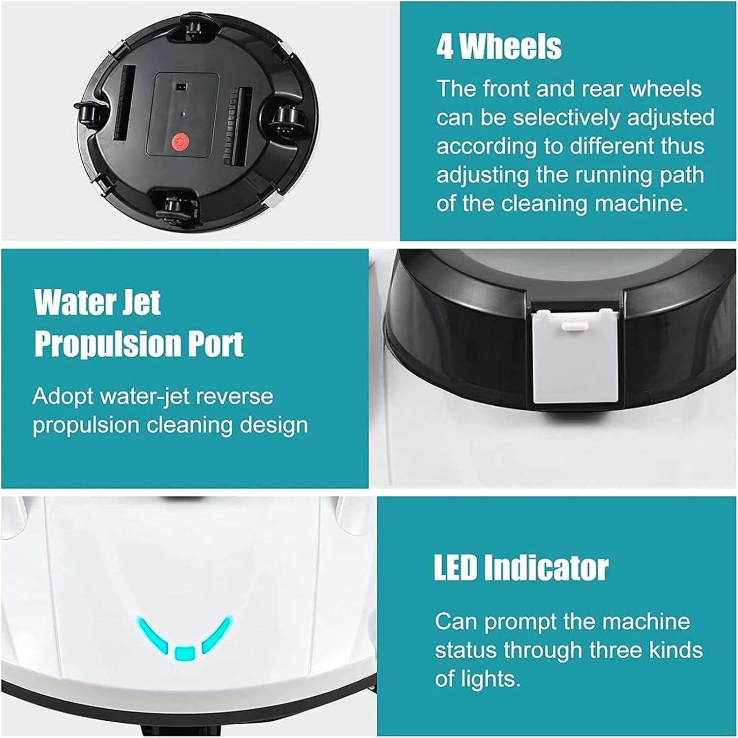Swimming Pool Cleaner Robot, Cordless Pool Cleaner, Pool Vacuum Cleaner for Above Ground Pool & Inground Swimming Pool, 120 Mins Runtime