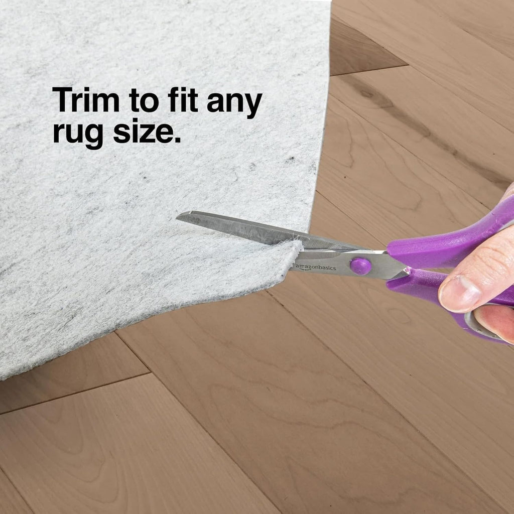 WELL WOVEN Premium 1/4' Thick Felt Rug Pad (Round - Non Slip Rubber Backing for Hard Floors & Carpet - Easy Cut to Size for Custom Fit - Superior Cushioning & Floor Protection Shield