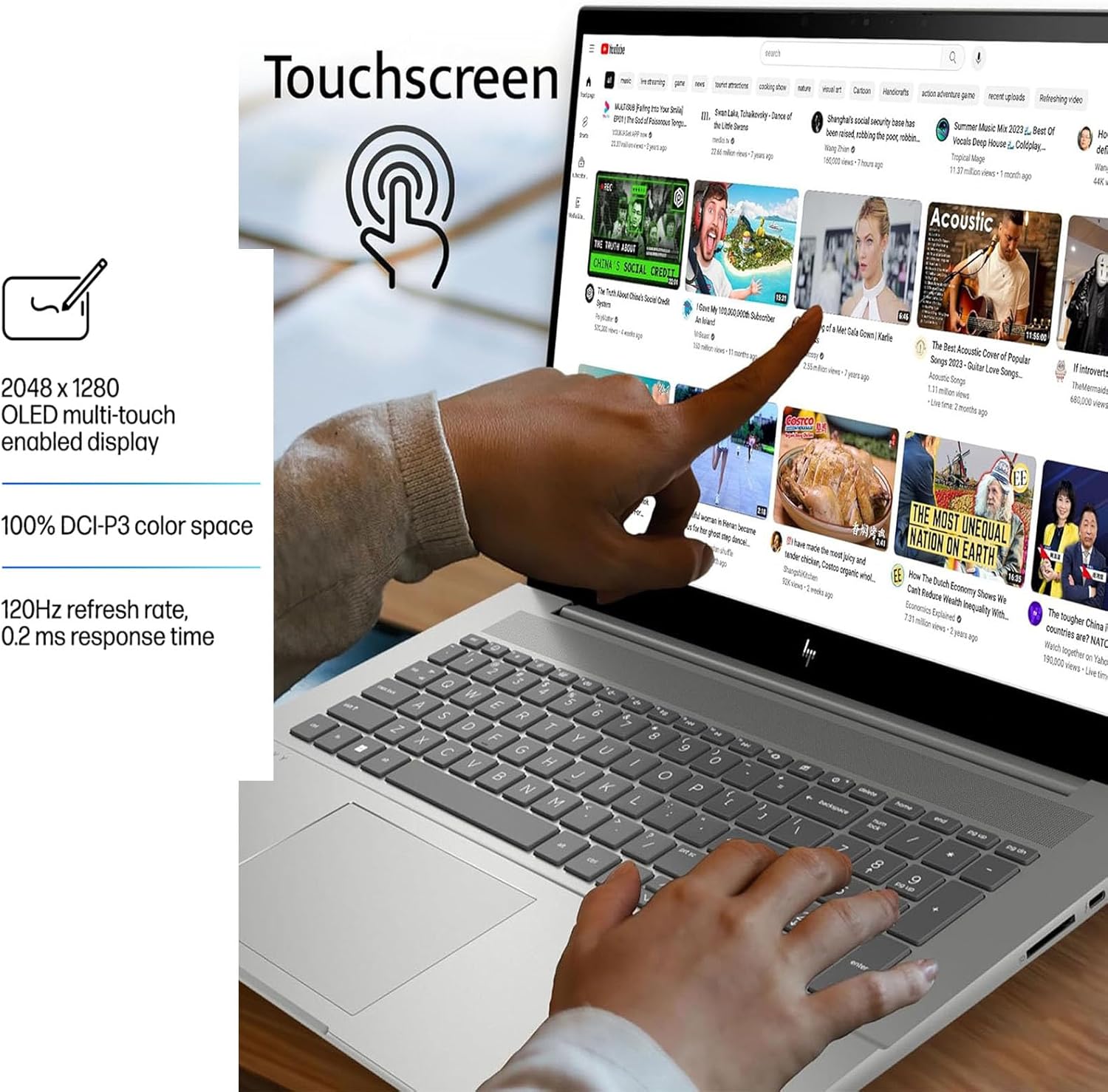 HP OmniBook 7 Touchscreen Laptop -Intel Core 9 270H Beat i7-13650HX -16' 2K OLED 120Hz -64GB RAM -2TB SSD -Windows 11 -Backlit Keyboard-Video Editing Business Computadora Portátil PC Copilot