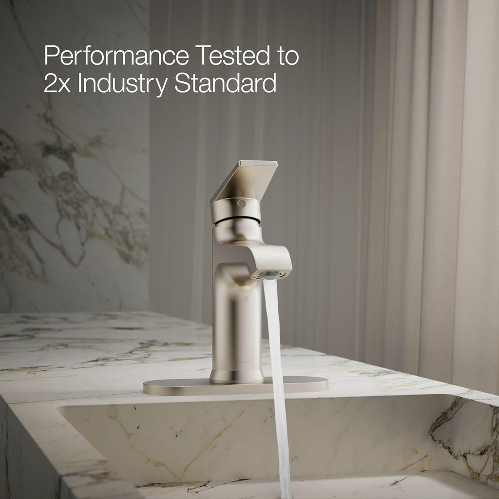 Kohler 97061-4-BN Hint® Single-Handle Bathroom Sink Faucet, 1.2 gpm, Vibrant Brushed Nickel
