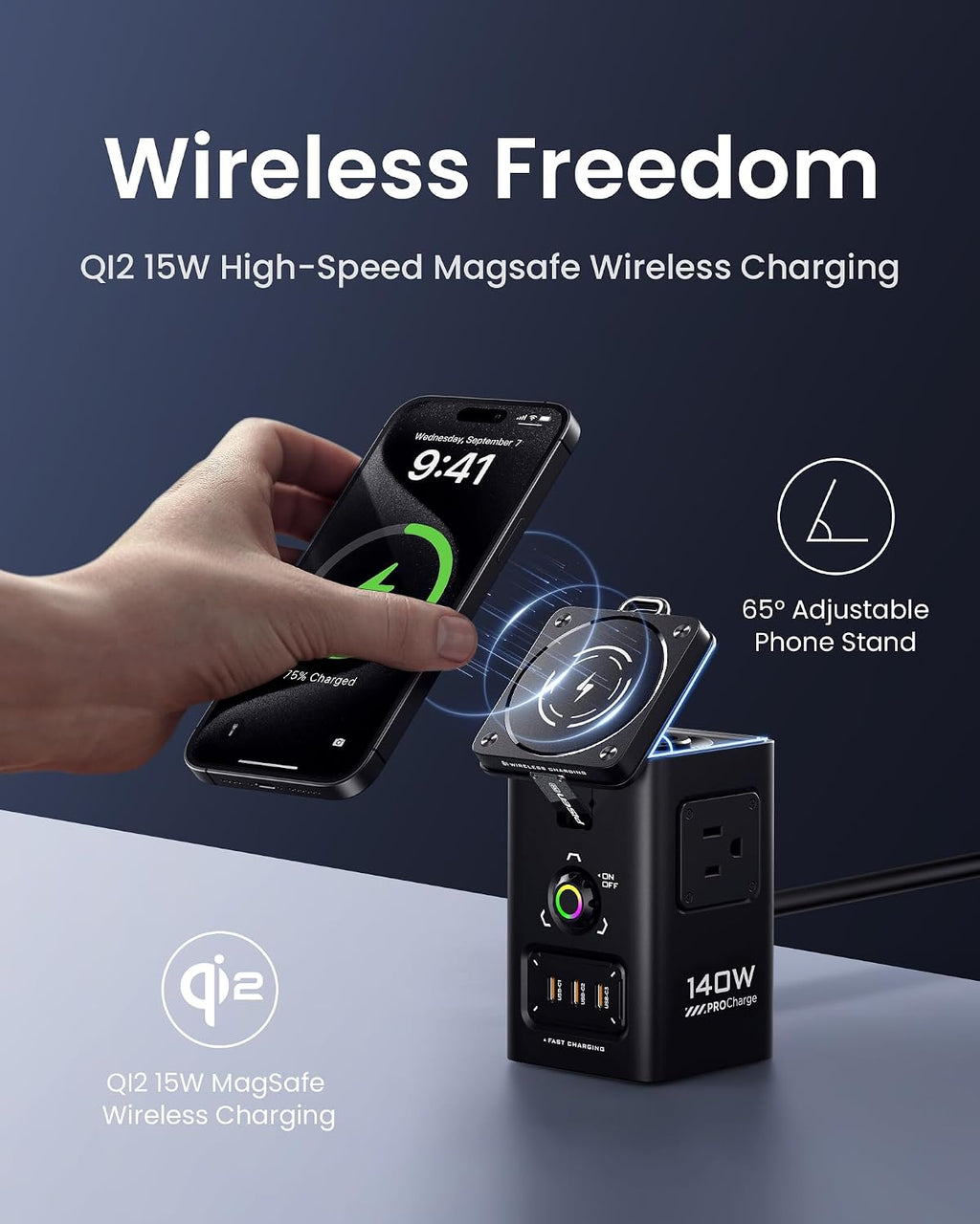 PISEN 8-in-1 Mag-Safe Charger Stand - 140W Charging Station for Multiple Devices Mag-Safe Stand Magnetic Qi2 Wireless Charger for iPhone 17/16/15/14/13/12 Series, Magnetic Charger for Apple Watch