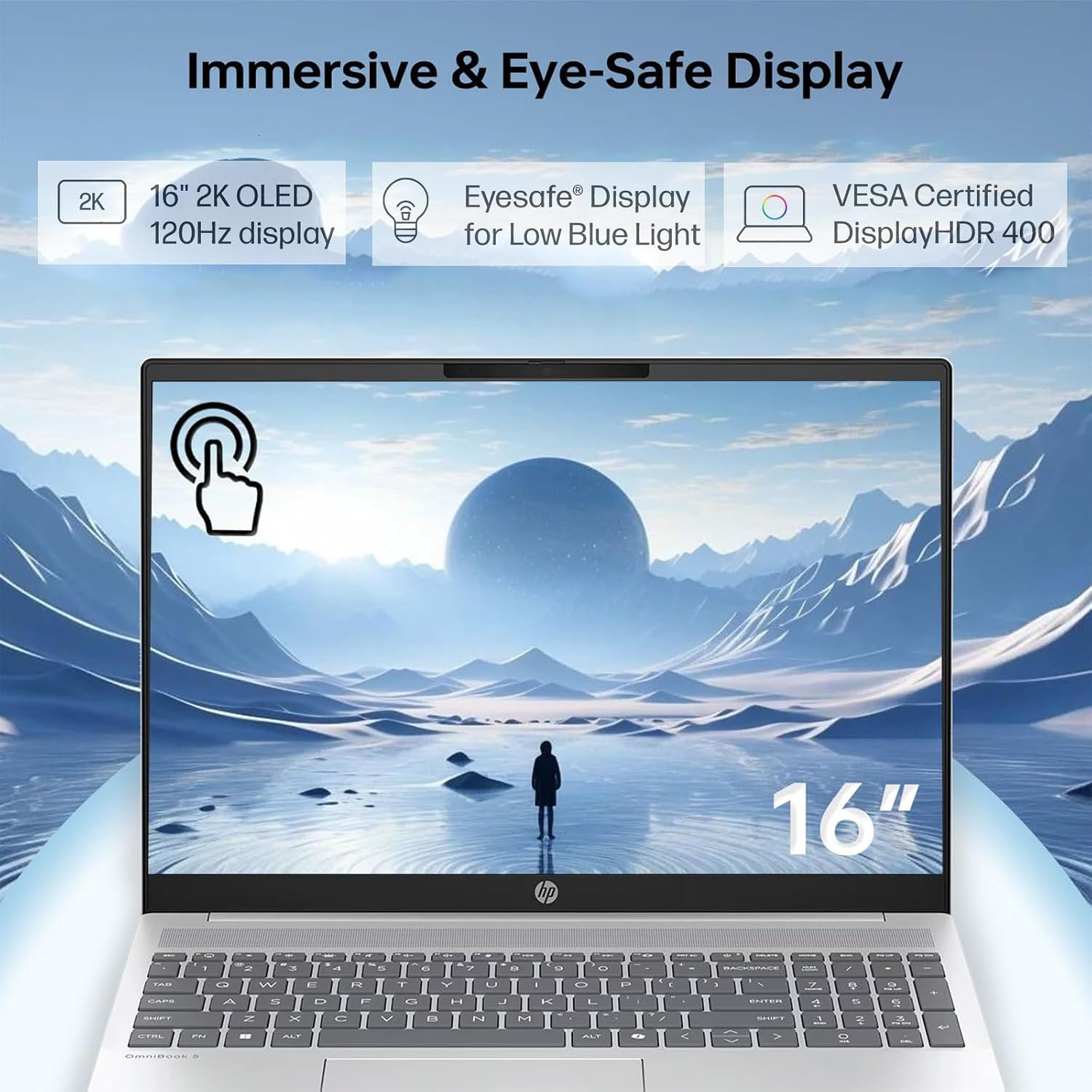 HP OmniBook 7 Touchscreen Laptop - 16inch 2K OLED 120Hz -Intel Core 9 270H Beat AMD Ryzen 9 8945H -64GB RAM -2TB SSD -Windows 11 Pro Office 365 - Business Computadora Portátil PC AI Copilot 2025