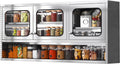 ZZV Kitchen Wall Cabinet, Stainless Steel Wall Mounted Cabinet with Adjustable Shelves, Industrial Wall Storage Cabinet for Garage, Warehouse, Commercial Kitchen, 8.66D x 45W x 27.56H in