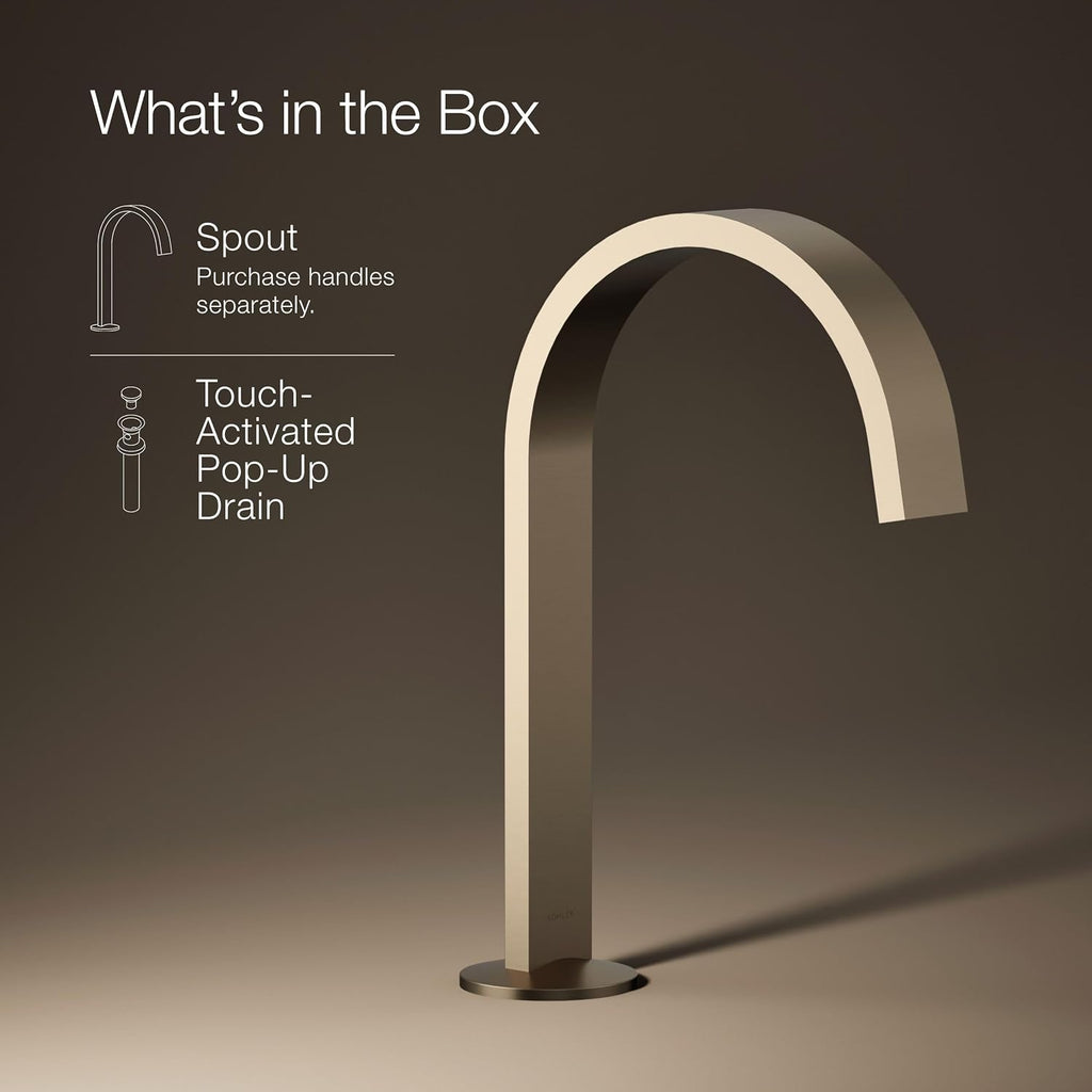 Kohler 77968-BV Components® Bathroom Sink Faucet spout with Ribbon Design, 1.2 gpm, Vibrant Brushed Bronze
