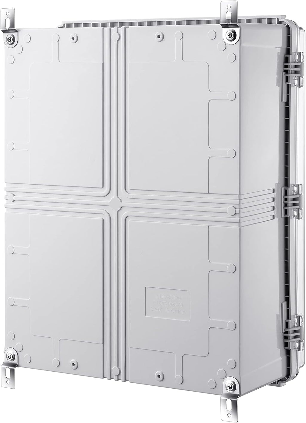 Gratury Junction Box, IP67 Waterproof Plastic Enclosure for Electrical Project, Hinged Transparent Cover, Includes Inner Door, Mounting Plate and Wall Bracket 510×410×200mm (20'×16.1'×7.9' TC-D)