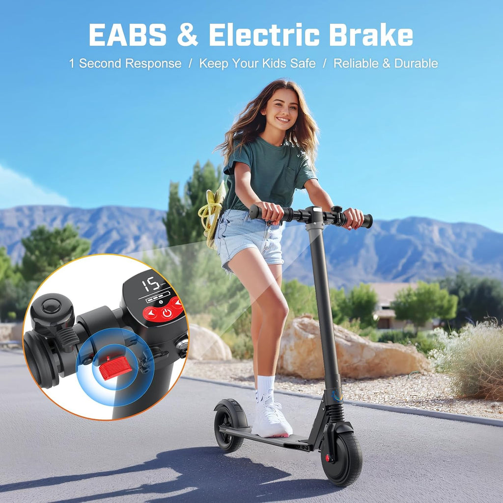 Caroma Electric Scooter Adults Peak 450W, 16-21 Miles Range E Scooter, Safe Speed Control Scooter with Smart LED Display Max 16 MPH, Lightweight Foldable E-Scooter,Electric Scooter for Kids,Gift Idea