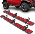 Red Running Boards fit for Jeep Wrangler JL 2018-2026 | side steps for JL 4 door 7 inch red panel step bars rock rails steps rock sliders estribos para