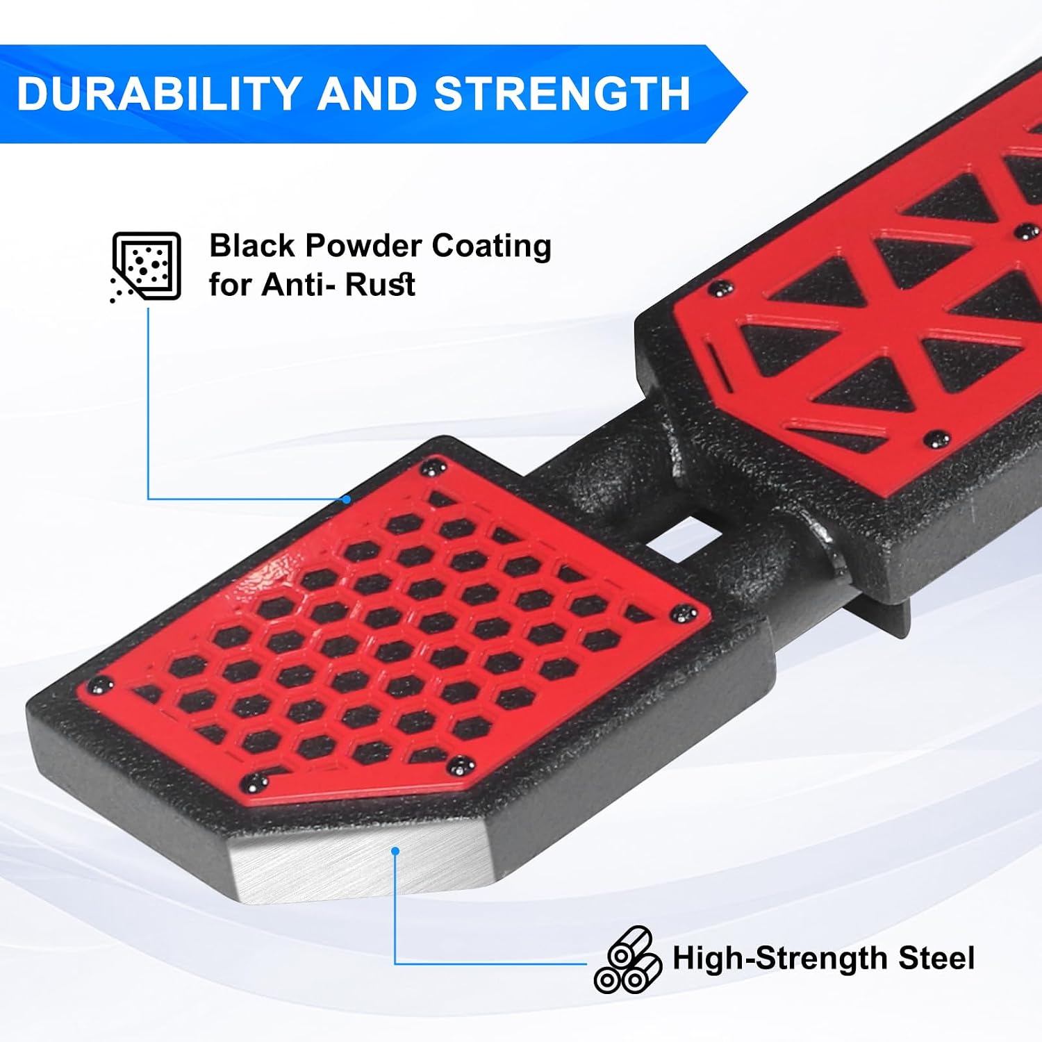Red Running Boards fit for Jeep Wrangler JL 2018-2026 | side steps for JL 4 door 7 inch red panel step bars rock rails steps rock sliders estribos para
