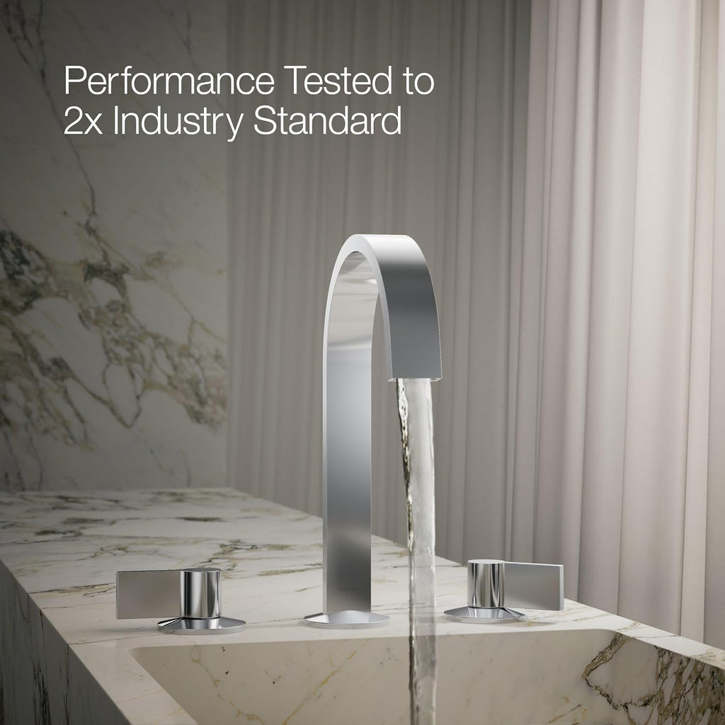 Kohler 77968-CP Components® Bathroom Sink Faucet spout with Ribbon Design, 1.2 gpm, Polished Chrome