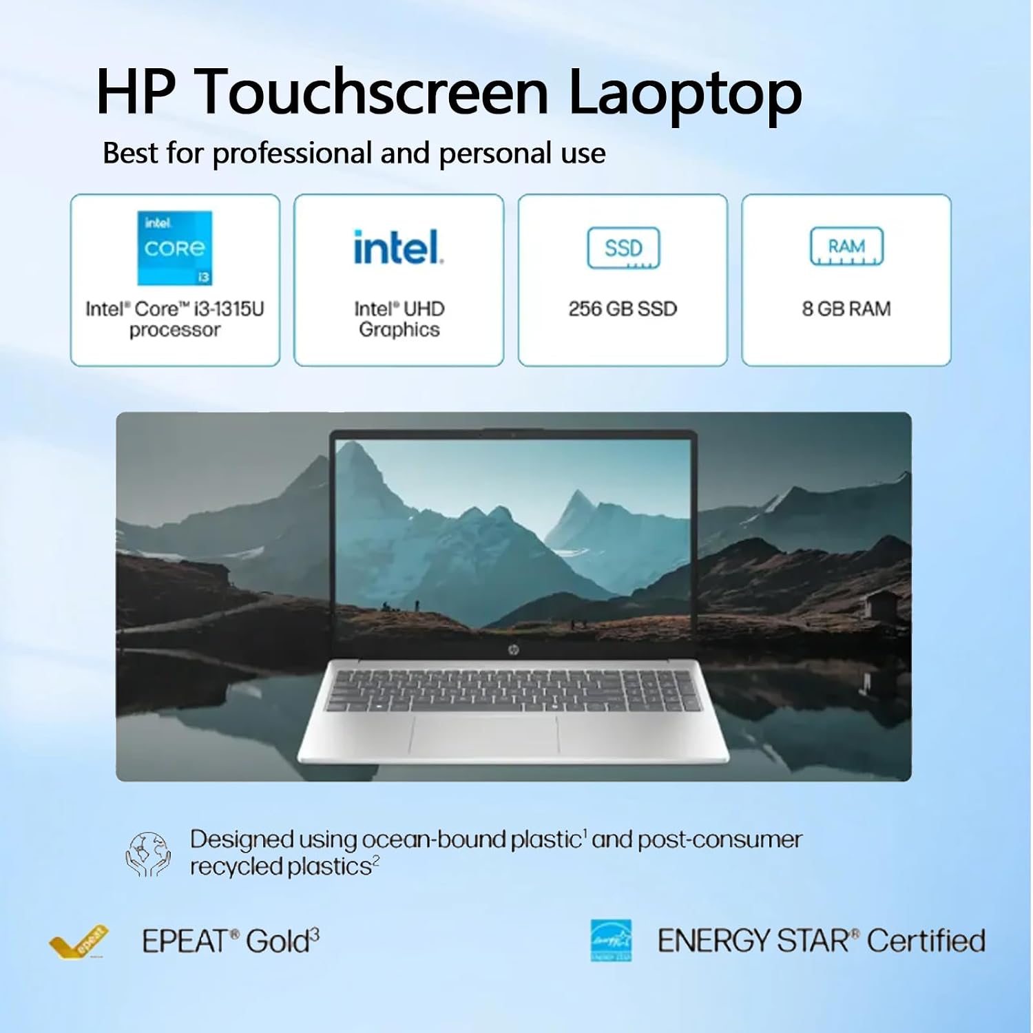 HP Touchscreen Laptop 2025 Flagship 15.6' HD, w/Office Lifetime, 6-Core Intel i3 1315U Processor(Beat i3-1115G4), External DVD Drive, Wi-Fi, Win 11 Pro(16 GB RAM, 1 TB Storage)
