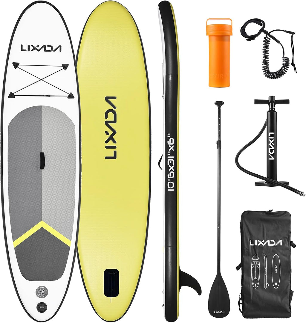 Lixada Inflatable Paddle Board Kit Inflatable Stand Up Paddle Board 12'6'x 32' x 6' with Backpack Non-Slip Deck Paddleboarding Complete Kit for Youth Adults