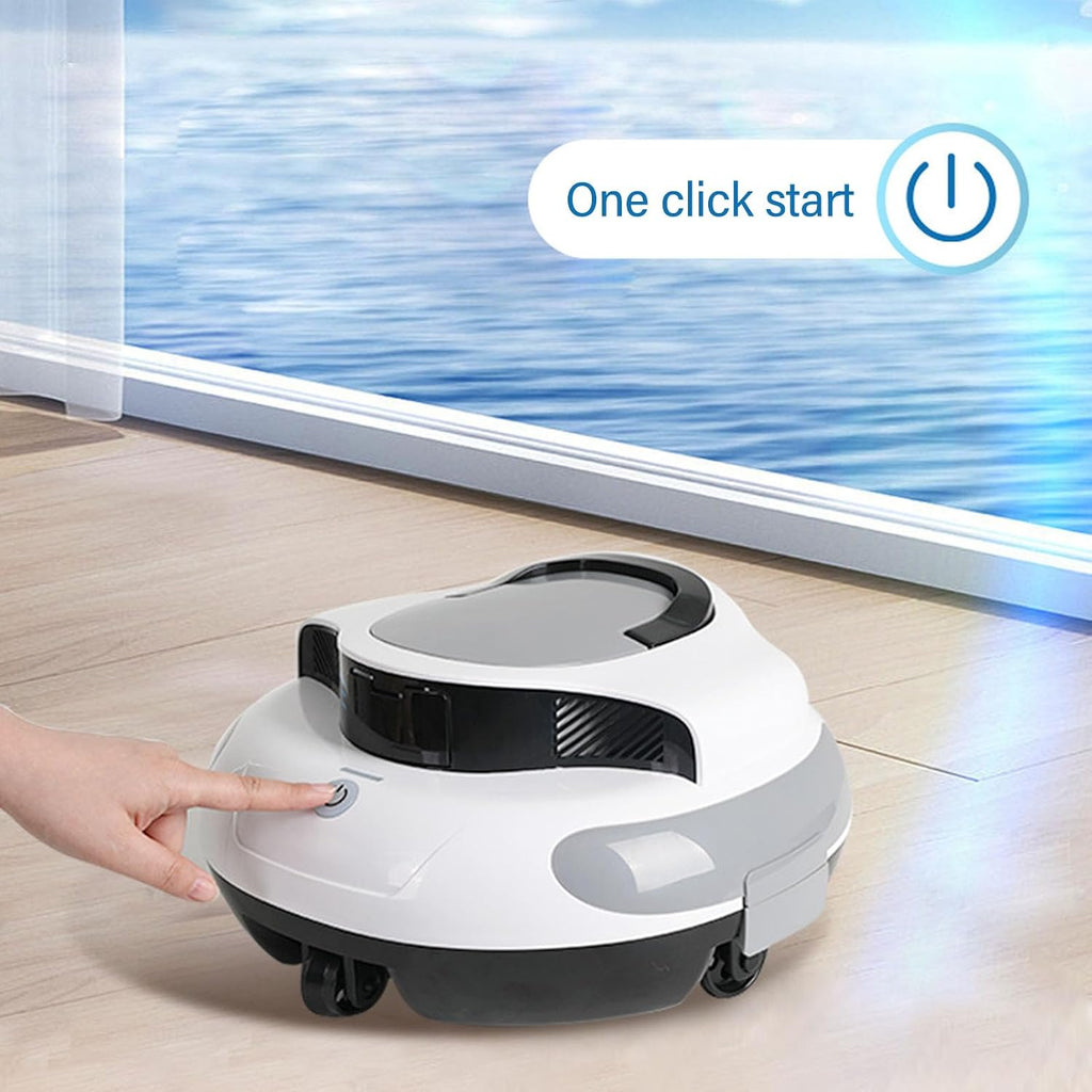 Robotic Pool Cleaner, Pool Vacuum with Self Parking Function, Automatic Cleaning, 1000 ft ² Cleaning Area, 5000mAH Battery, Cordless Above Ground Pool Vacuum Pool Robot Vacuum (US)