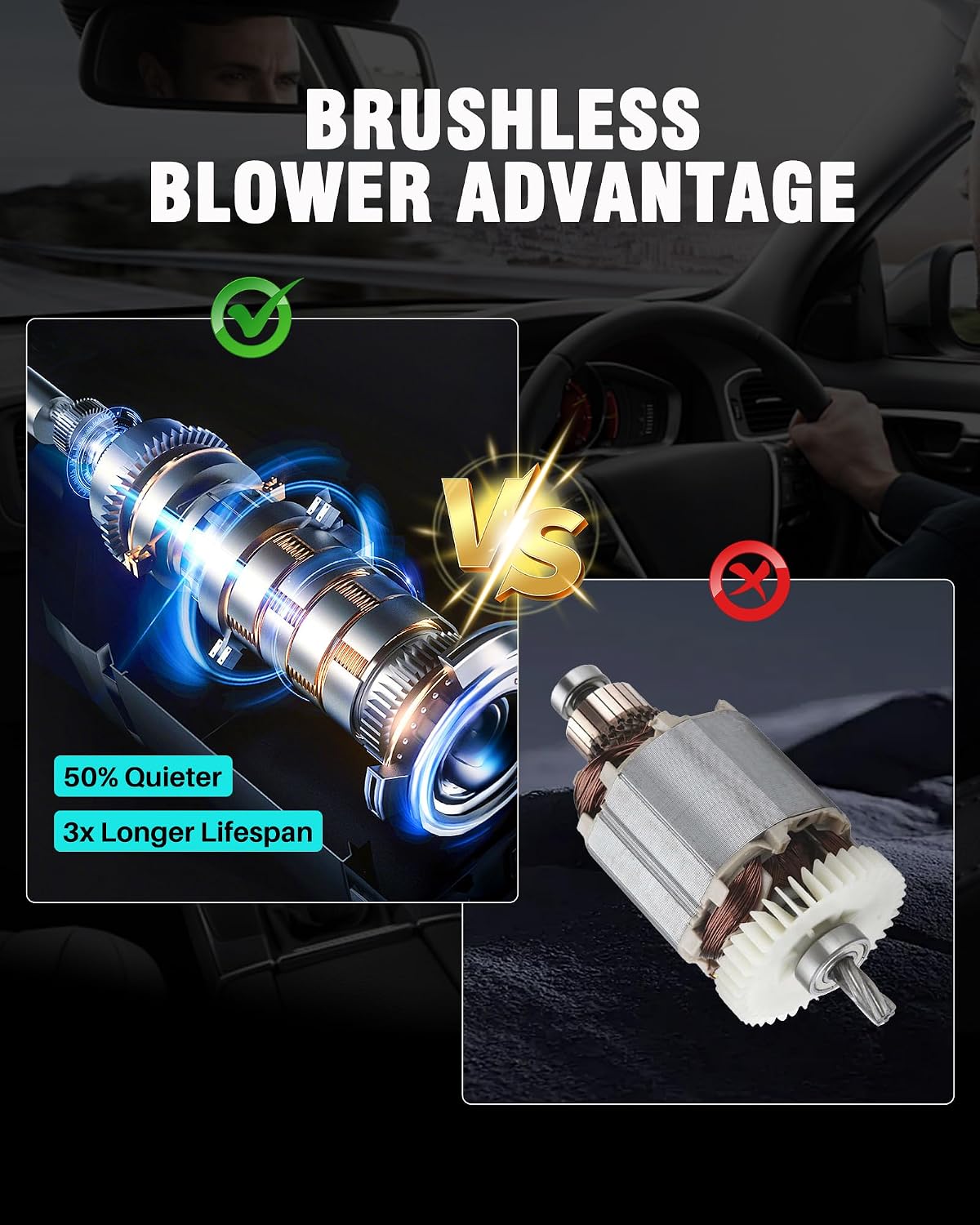 10000 BTU 12V Truck Air Conditioner, Split Mini AC Electric A/C Unit with DC Inverter Compressor | Rapid Cooling | Pre-Charged Refrigerant | Semi-Truck Cab Parking, Trailer, Crane, Loader, Excavator