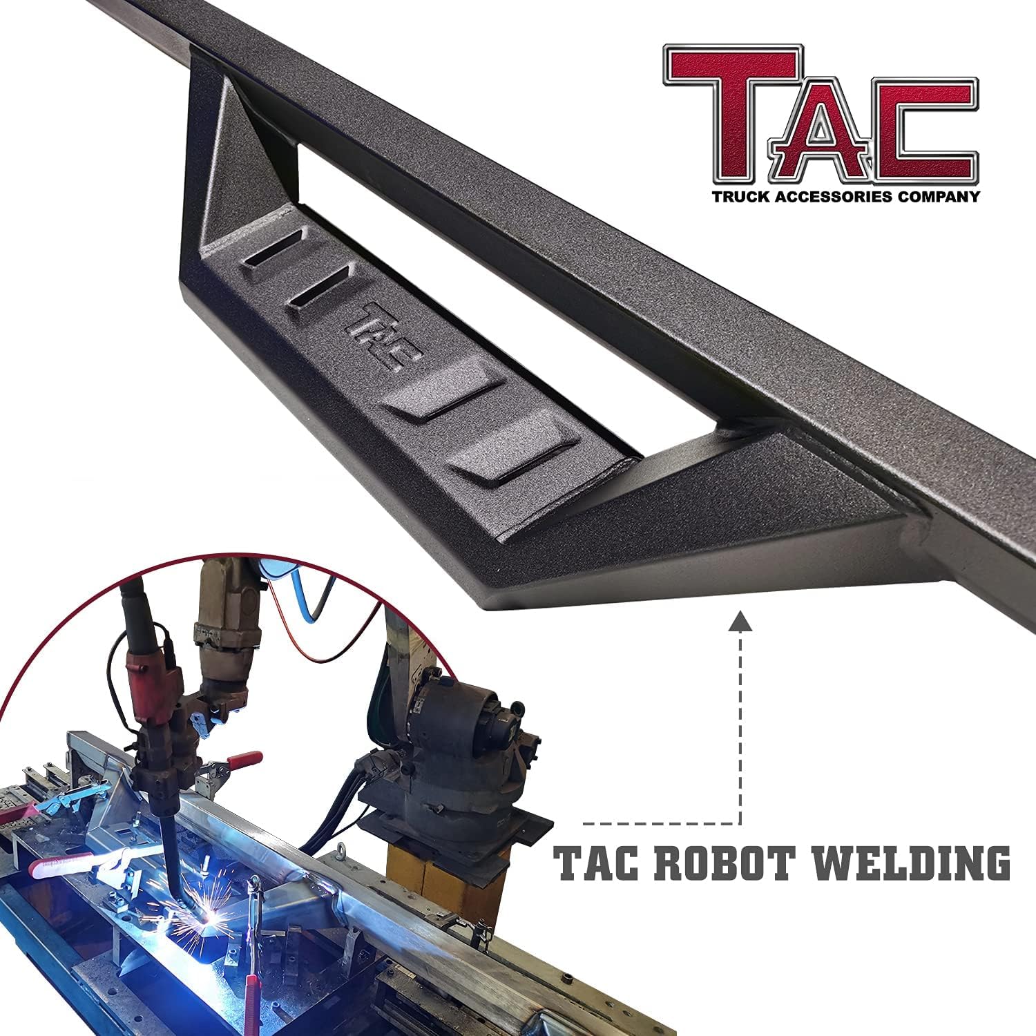 TAC Sidewinder Running Boards Fit 2005-2023 Toyota Tacoma Double Cab 4' Drop Side Step Nerf Bar Rocker Slider Pickup Truck Exterior Accessories 2pcs