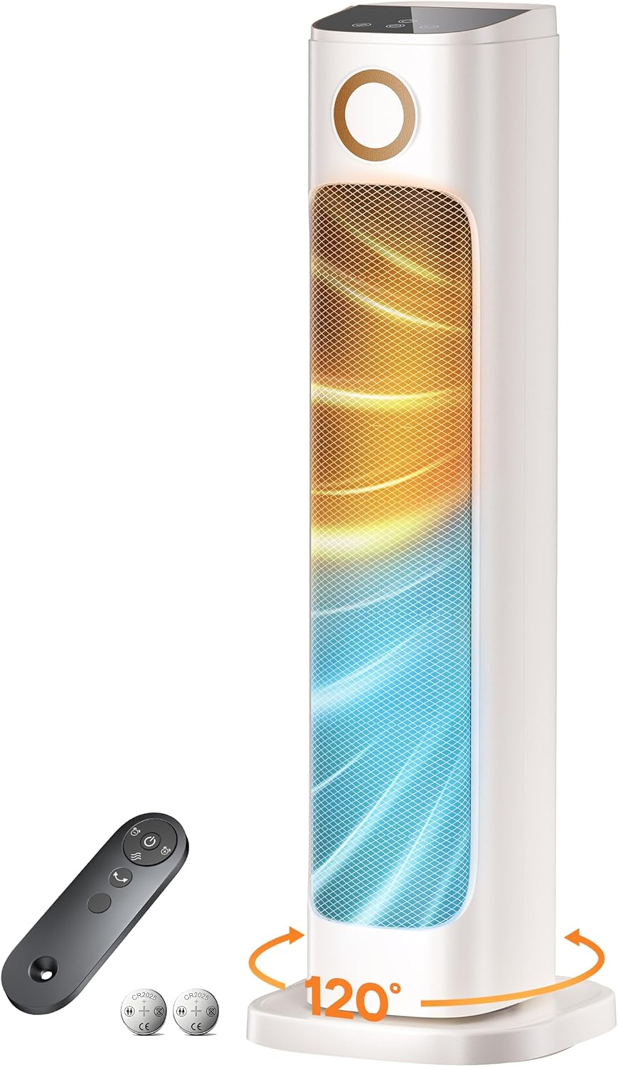 Patio Heater And Fan Combo for Indoor Use,Space Backyard Room Indoor,1500W Tower Portable Electric Space Outdoor with Remote,Infrared Heater,15H Timers,Quiet,for Office, White