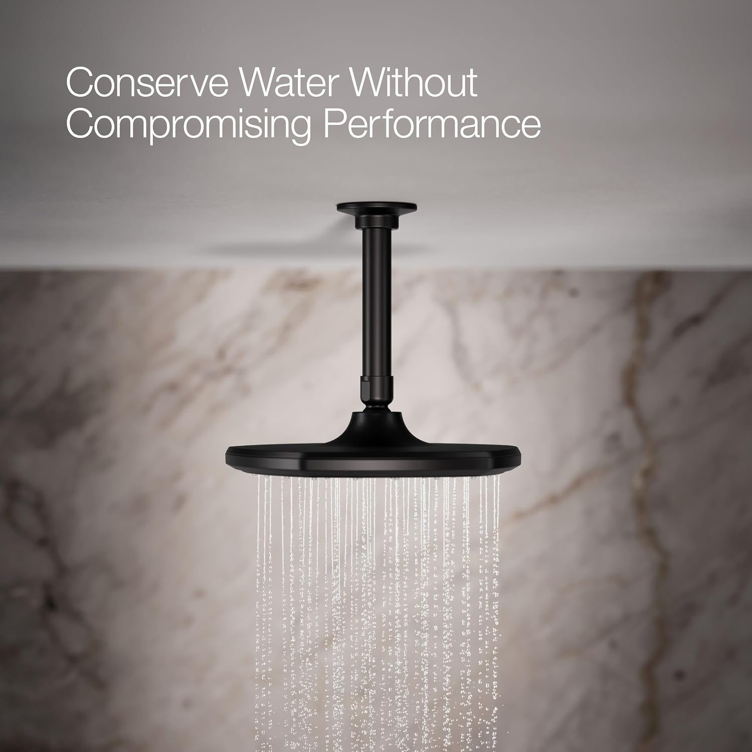 Kohler 27051-BL Occasion® 8' single-function rainhead, 2.5 gpm, Matte Black