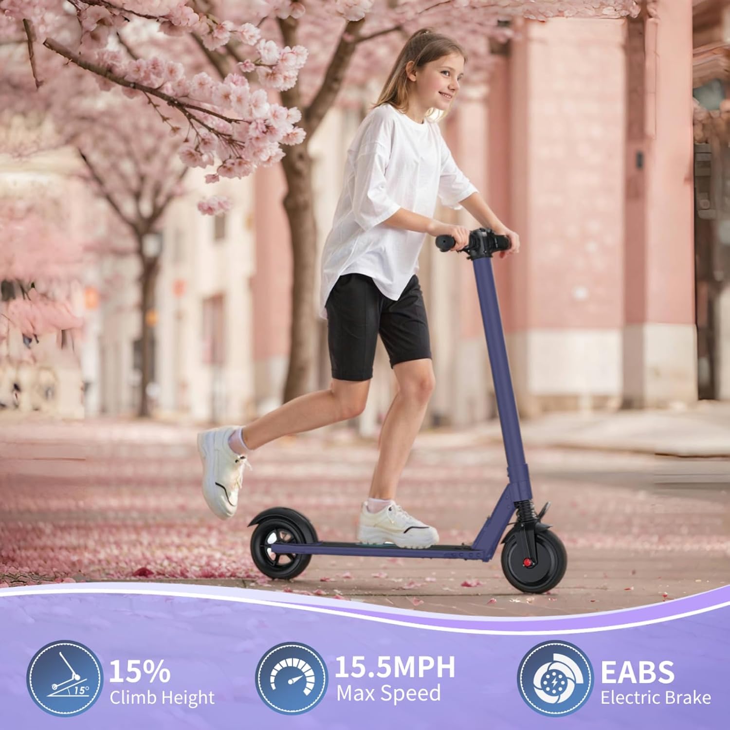 Caroma Electric Scooter Adults Peak 450W, 16-21 Miles Range E Scooter, Safe Speed Control Scooter with Smart LED Display Max 16 MPH, Lightweight Foldable E-Scooter,Electric Scooter for Kids,Gift Idea
