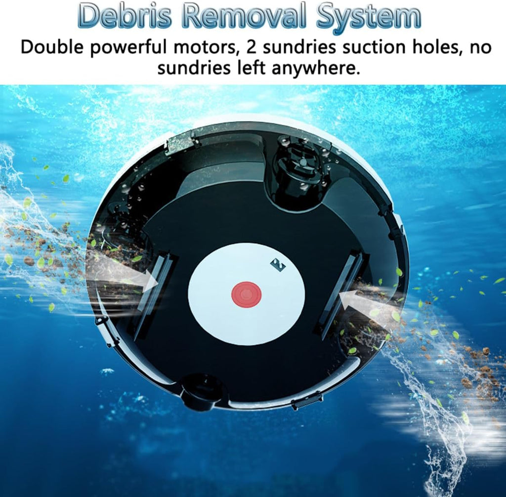 Cordless Robotic Cleaner Automatic In Ground Pool Cleaning Kit with 5200mah Battery & Powerful Dual Motors Underwater Cleaner (120 Mins Runtime)