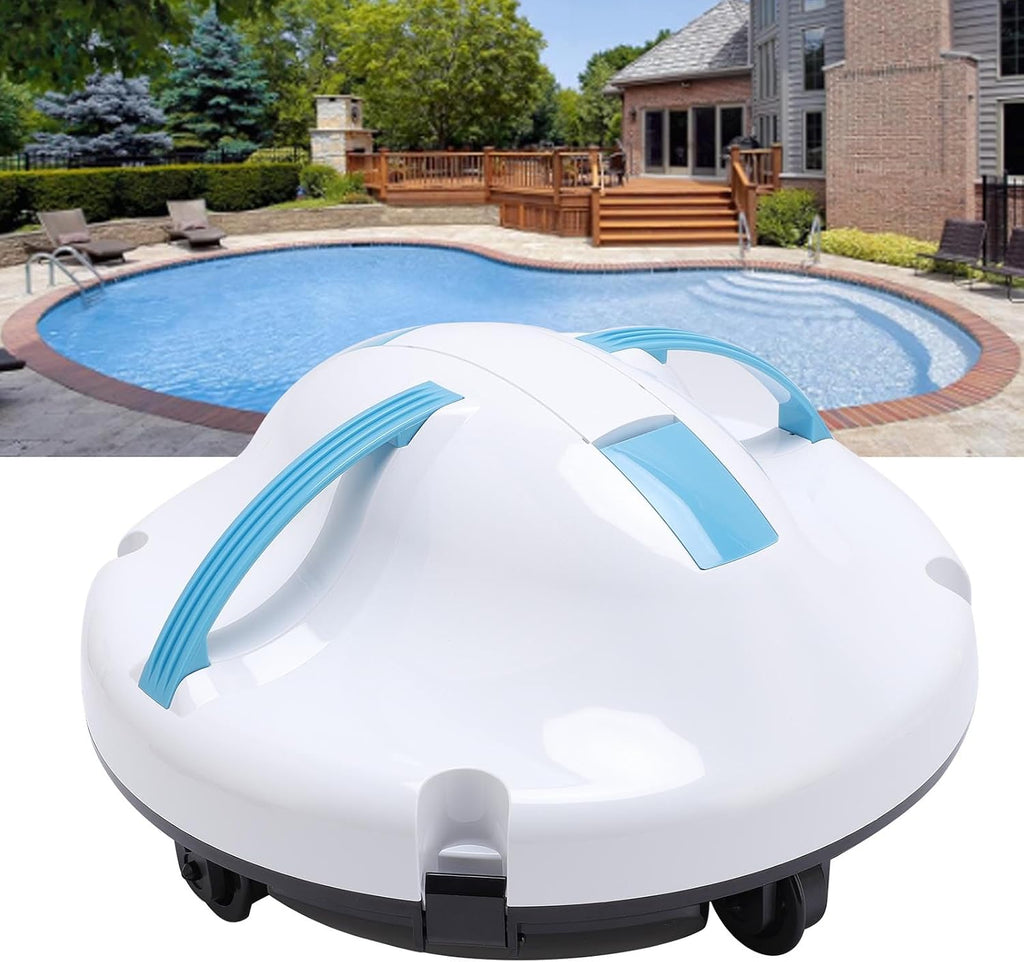 Automatic Pool Cleaner, Cordless Underwater Cleaner Robot with Intelligent Navigation System for Swimming Pools 120 Minutes Runtime 100 Cleaning Area (US Plug)