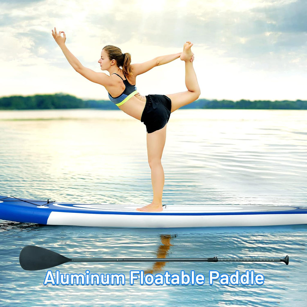 GYMAX Inflatable Stand Up Paddle Board, 6' SUP with Premium Complete Accessories, Backpack, Pump, Leash, Paddle & Removable Fins, Portable Stand Up Boat for All Skill Level
