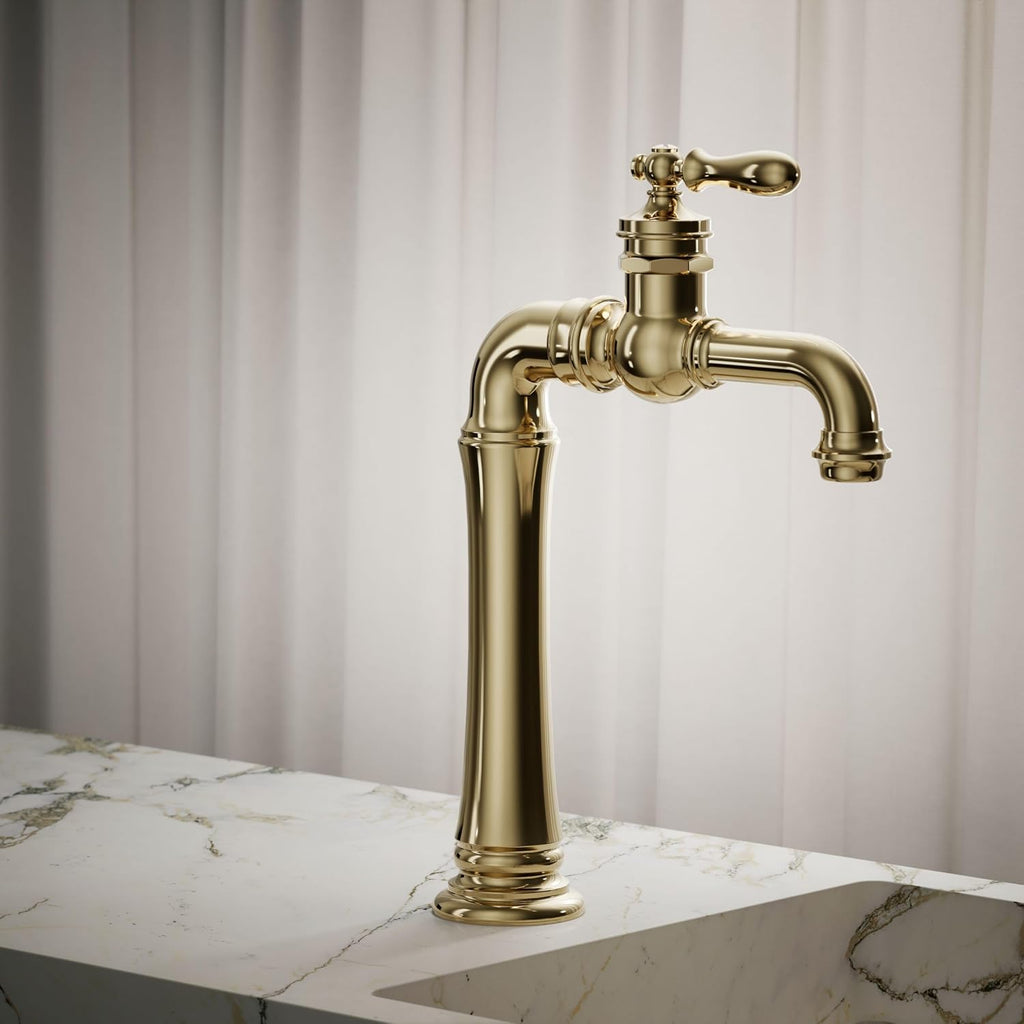 Kohler 72763-9M-AF Artifacts® Gentleman's® Single-Handle Bathroom Sink Faucet, 1.2 gpm, Vibrant French Gold