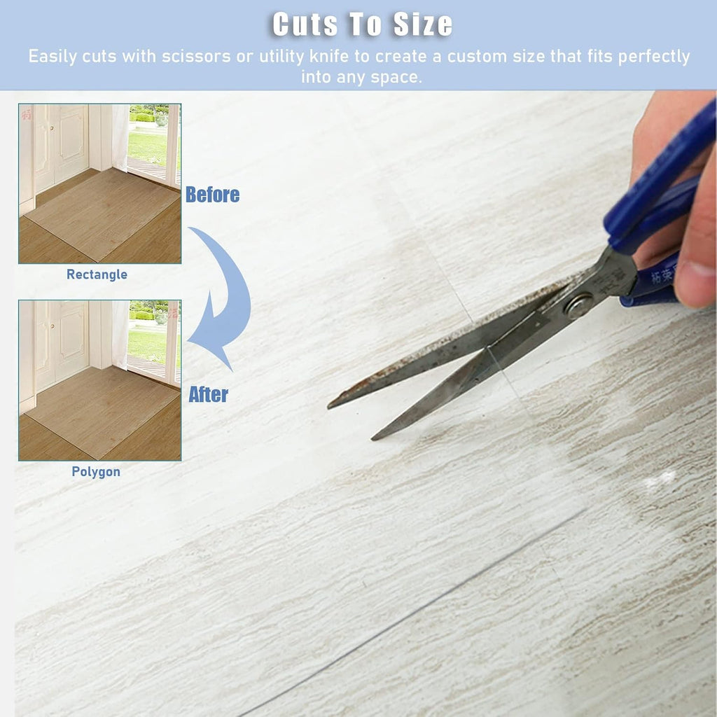 Vinyl Clear Desk Chair Mat for Carpet, Wood/Tile Floor Protector, Kitchen Countertop Mat Tabletop Cover Furniture/Cabinet/Shelf Top Protection Pad, Runner Rug Non-Slip (Color : Clear, Size : 3x11f