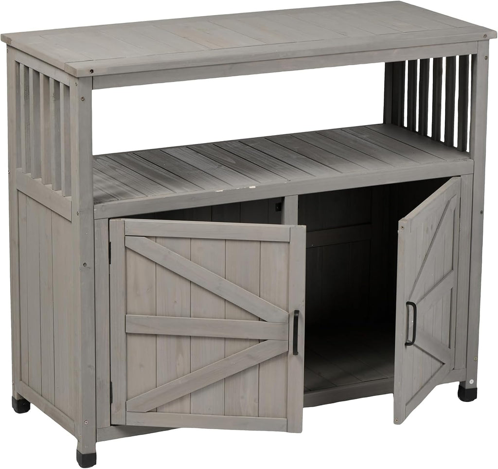 KEIKI 42 x 37 in Outdoor Storage Cabinet with 2 Doors Buffet Cabinet Sideboard Bar Table for Indoor