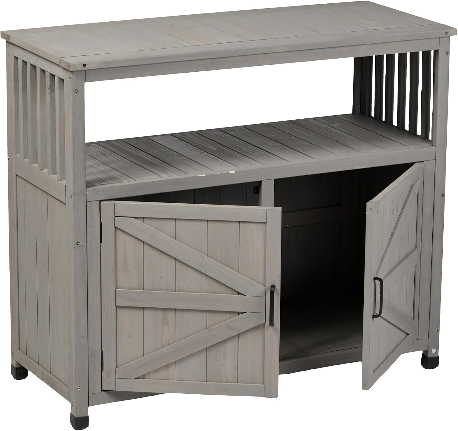 KEIKI 42 x 37 in Outdoor Storage Cabinet with 2 Doors Buffet Cabinet Sideboard Bar Table for Indoor