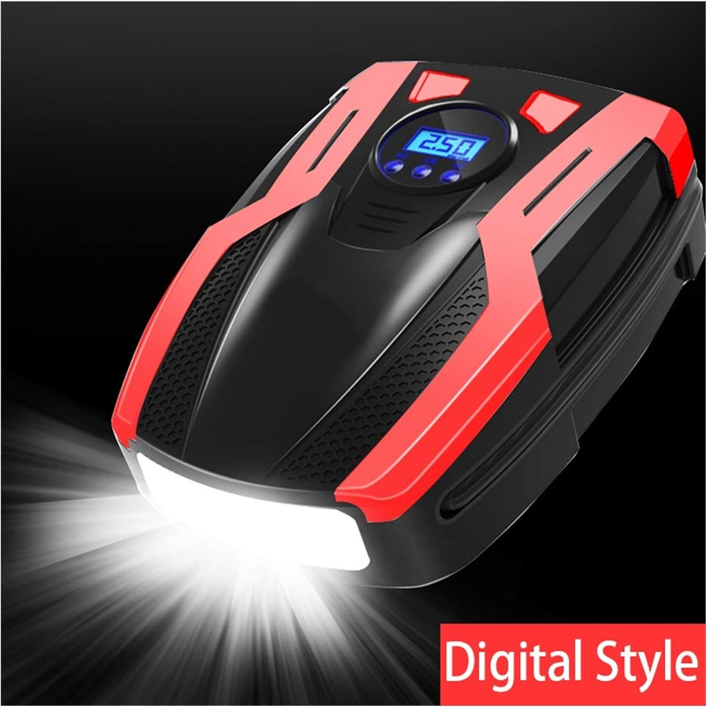 Air Compressor Tire inflator DC 12V Portable Car Tire Pump w/ Emergency LED Light Long Power Cord Auto Shut Off Electric Air Pump for Car Tires Bicycle and Other Inflatables