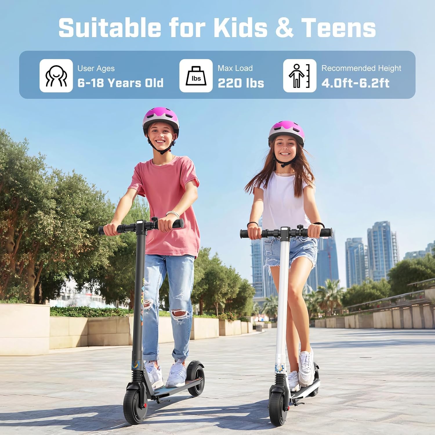 Caroma Electric Scooter Adults Peak 450W, 16-21 Miles Range E Scooter, Safe Speed Control Scooter with Smart LED Display Max 16 MPH, Lightweight Foldable E-Scooter,Electric Scooter for Kids,Gift Idea