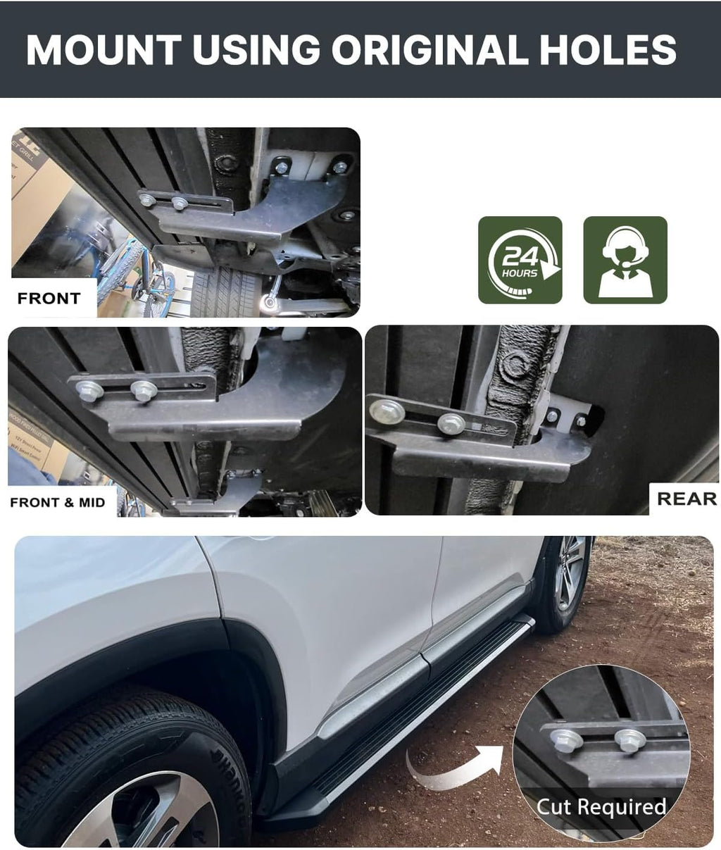 Running Boards Fit for 2023-2026 Honda Pilot Aluminum Side Steps | 600 LBS Load, No-Drill Step Rails with Wide Non-Slip Platform, Side Step Bars for Kids, Elderly & Daily SUV Access