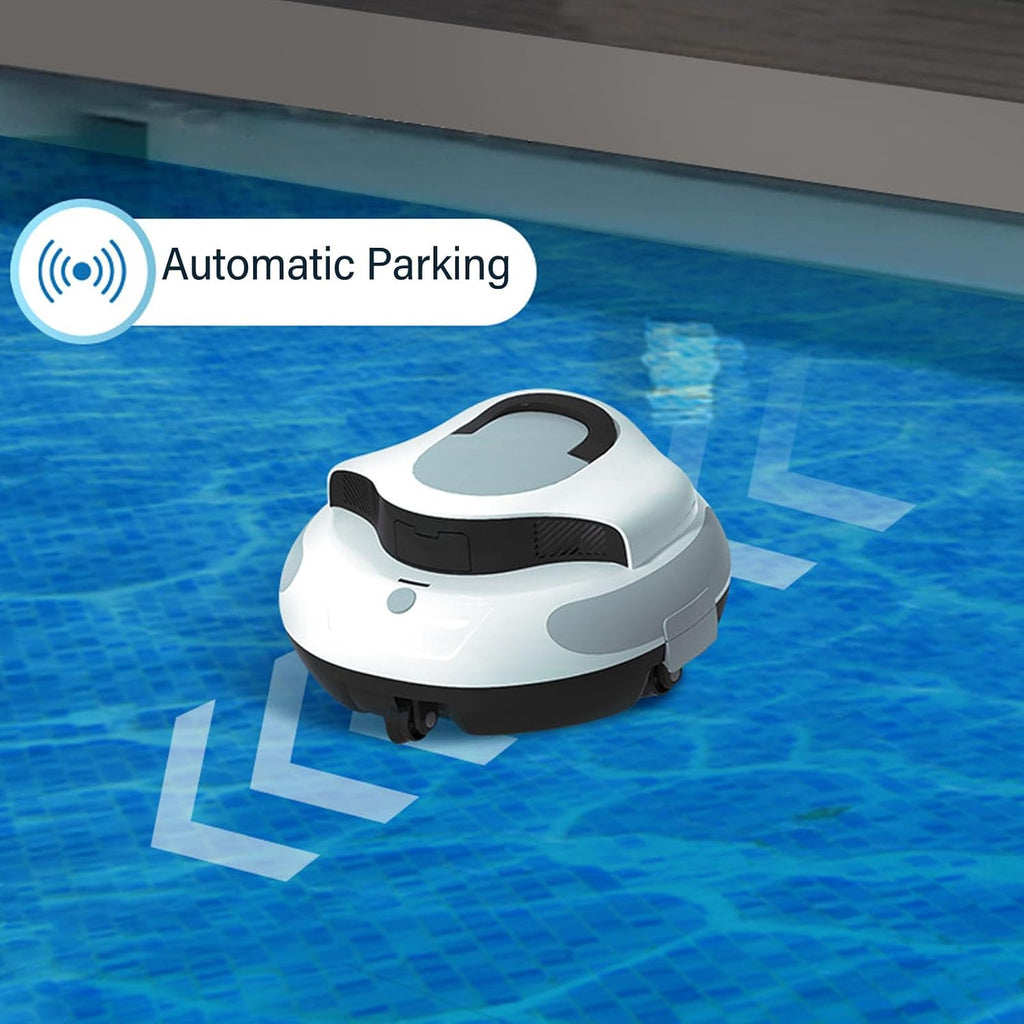 Robotic Pool Cleaner, Pool Vacuum with Self Parking Function, Automatic Cleaning, 1000 ft ² Cleaning Area, 5000mAH Battery, Cordless Above Ground Pool Vacuum Pool Robot Vacuum (US)