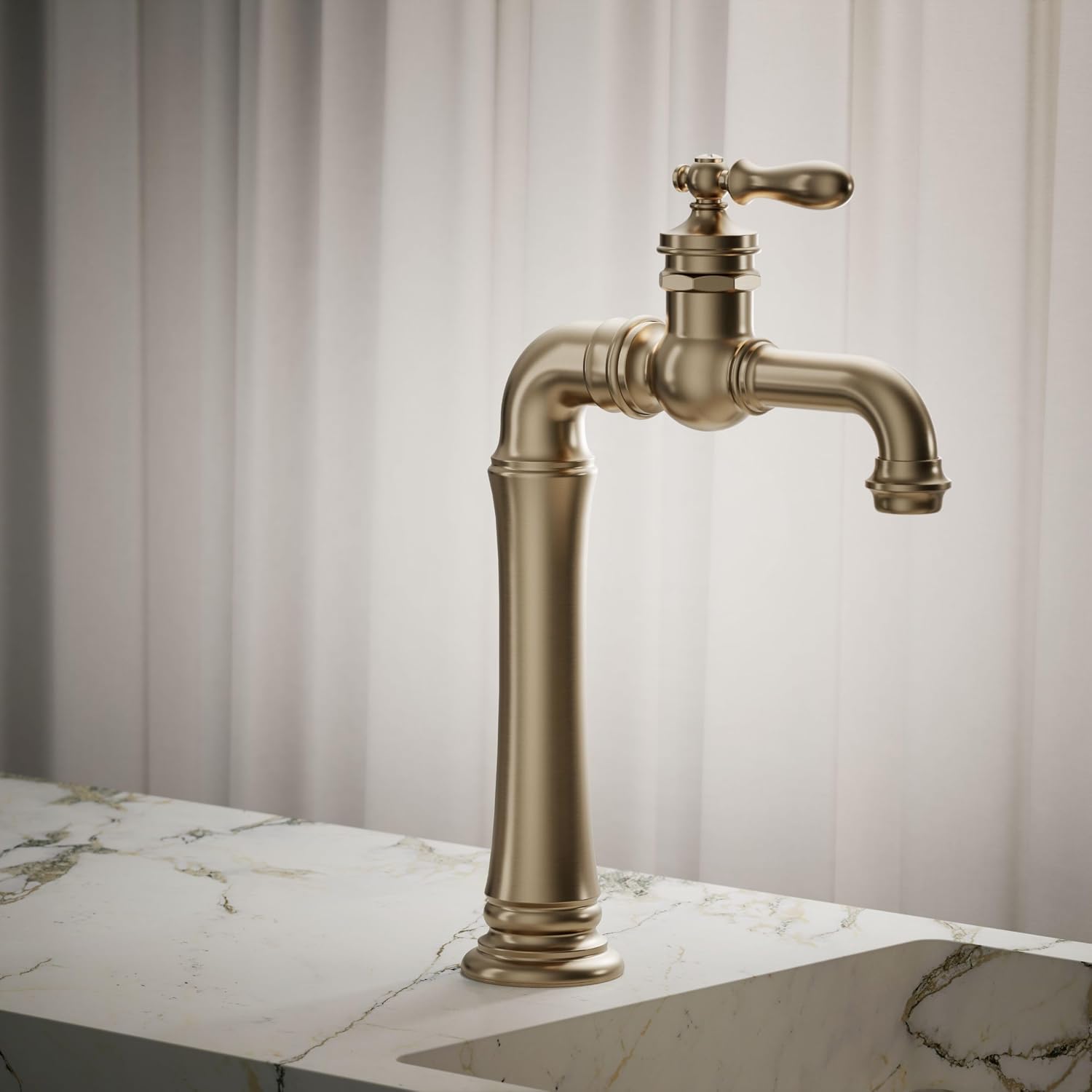 Kohler 72763-9M-BV Artifacts® Gentleman's® Single-Handle Bathroom Sink Faucet, 1.2 gpm, Vibrant Brushed Bronze