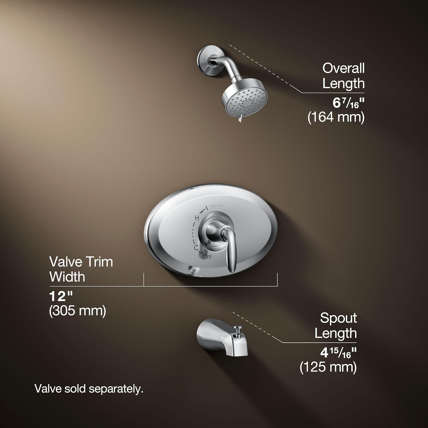 Kohler K-TS21948-4G-CP Remodel Rite-Temp Bath and Shower Trim Kit, 1.75 GPM, Polished Chrome