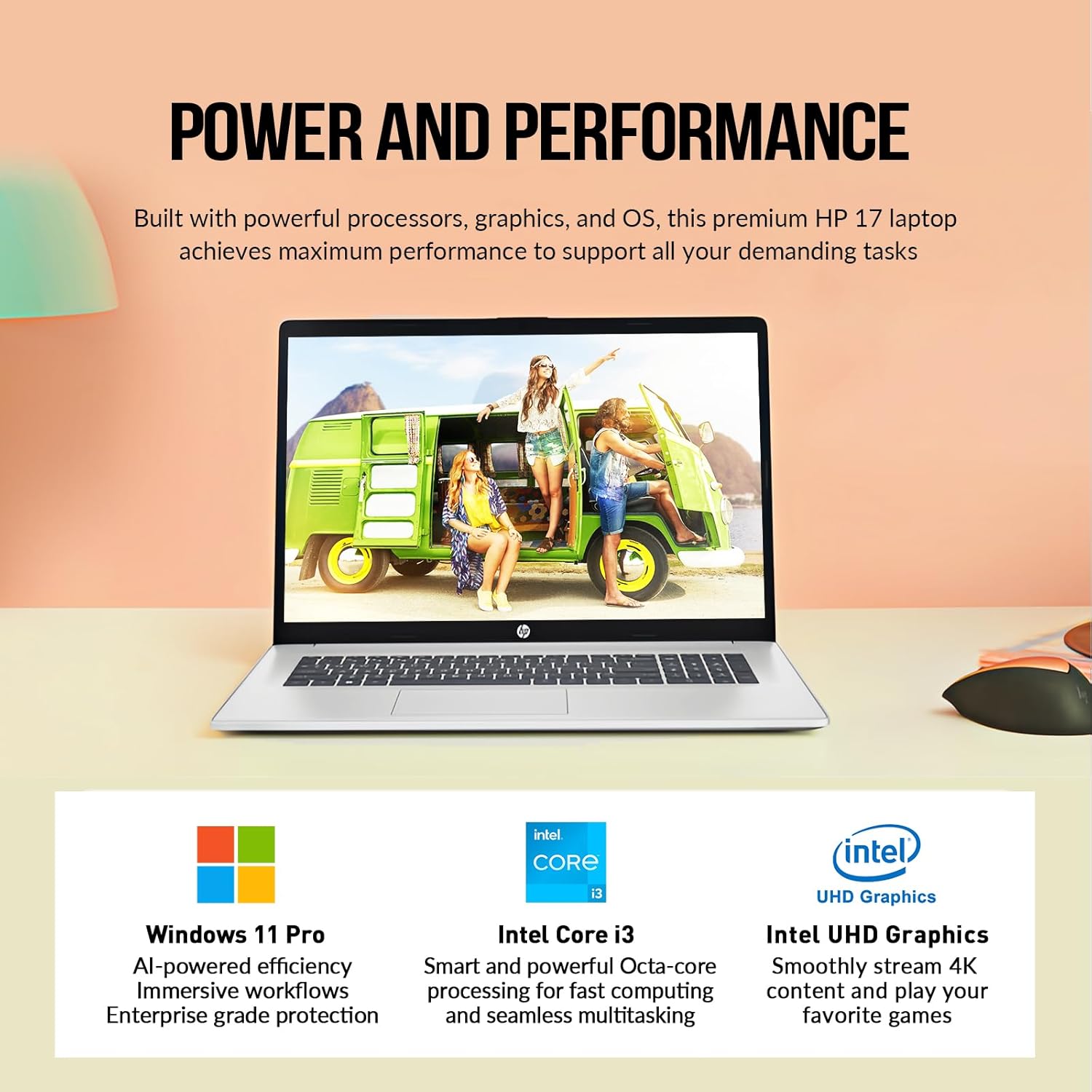 HP Laptops 17 Inch, 17.3' Laptop Computer, HD+ Large Screen, Intel Core i3 (8-Cores), 16GB RAM 1TB SSD, Windows 11 Pro, Number Pad, Wi-Fi 6, USB-C