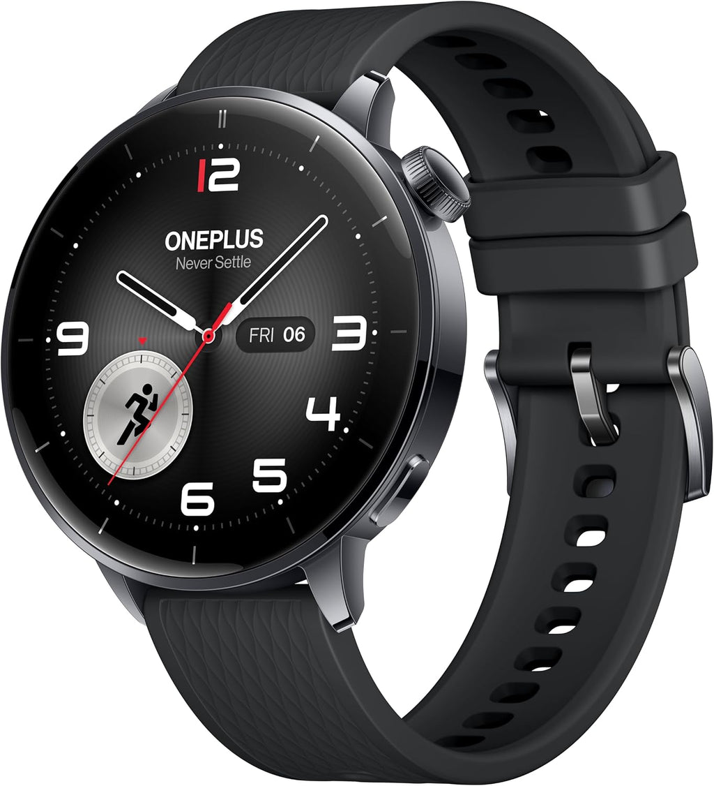 OnePlus Watch 3 43mm Black Steel, WearOS, Black Steel, 32GB Storage, 60h Battery Life, Bluetooth, GPS Navigation, Round Face, 1.32-Inch Display, not Comptable with iOS