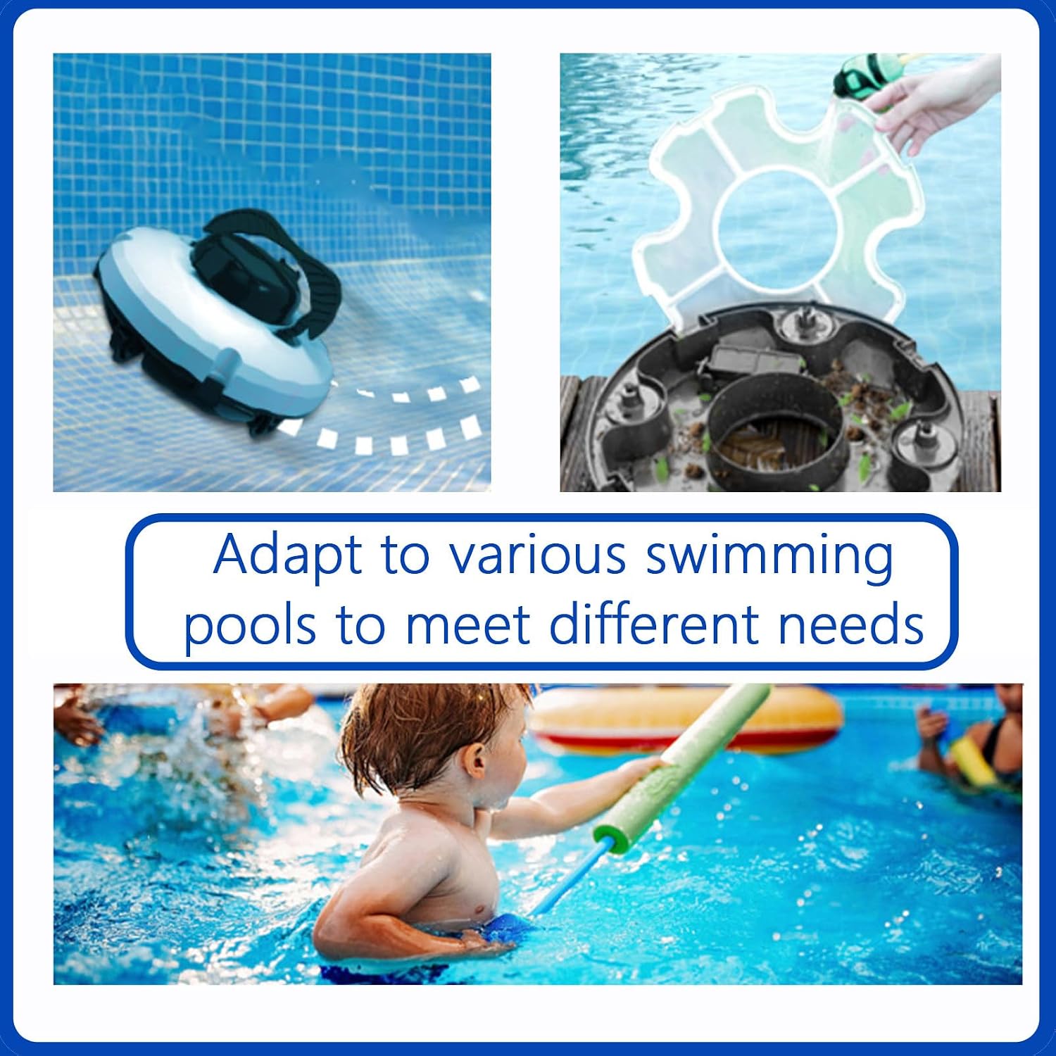 Automatic Pool Cleaners, Cordless Automatic Pool Cleaner, Fully Automatic Pool Cleaning Robot, Intelligent Pool Vacuum Cleaner,Robotic Pool Vacuum Cleaner