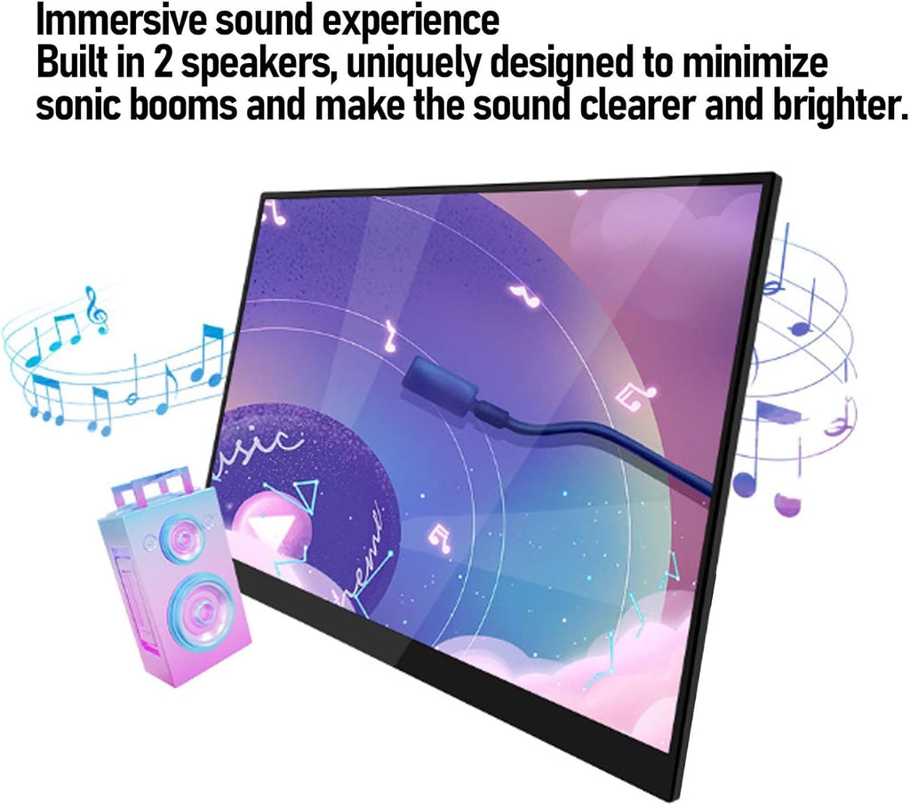 11.6' Portable Monitor Touchscreen, 2.5K 120Hz Display 10-Point Capacitive Touch Second External Screen with Mini HD Type C, for Laptop PC Gaming