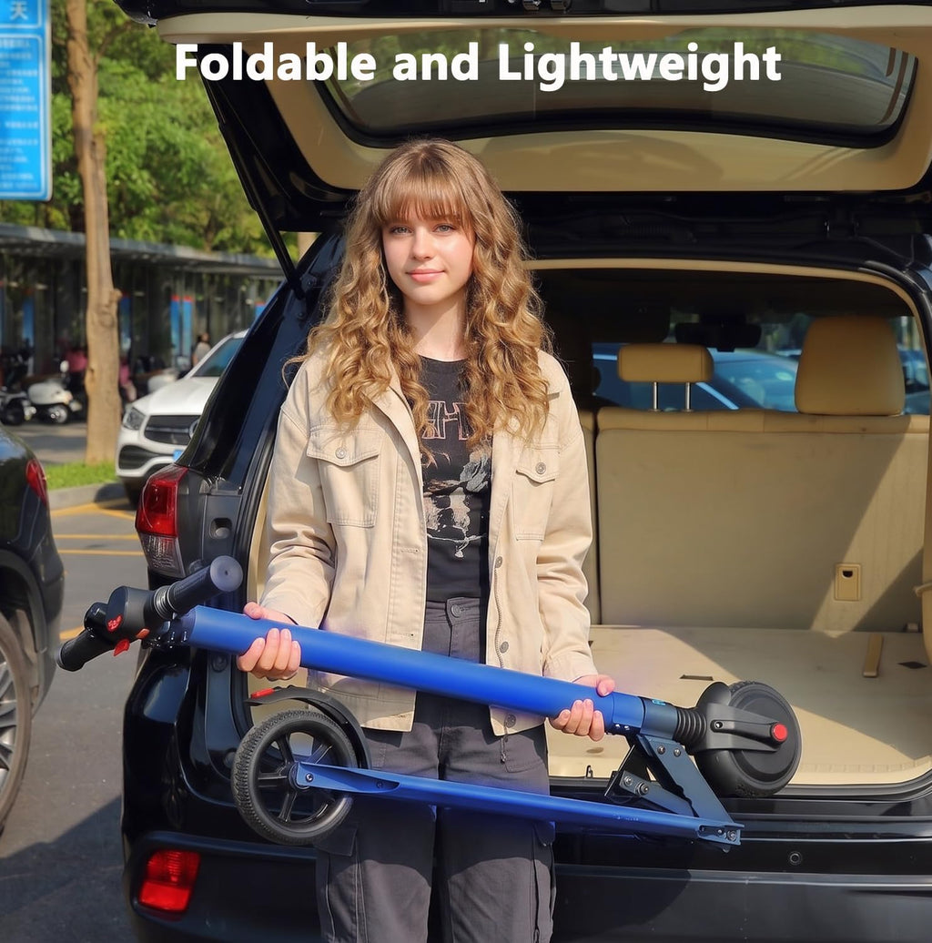 Caroma Electric Scooter Adults Peak 450W, 16-21 Miles Range E Scooter, Safe Speed Control Scooter with Smart LED Display Max 16 MPH, Lightweight Foldable E-Scooter,Electric Scooter for Kids,Gift Idea