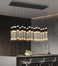 16-Lights Modern Cystal for Kitchen Island LED Dimmable Pendant Lighting Fixture Crystal Chandelier Light Fixtures for Dining Room