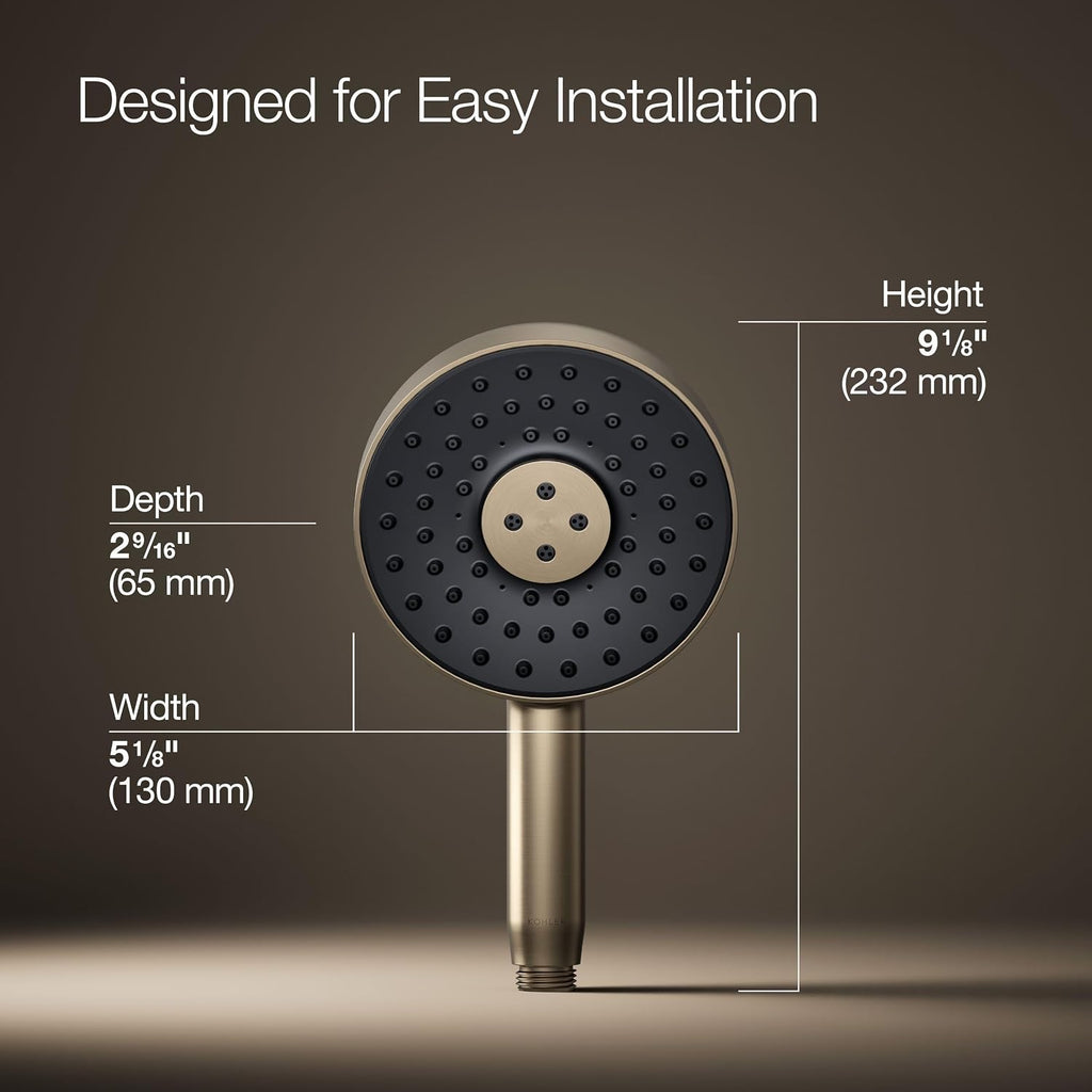 Kohler 26282-G-BV Statement® Round three-function handshower, 1.75 gpm, Vibrant Brushed Bronze