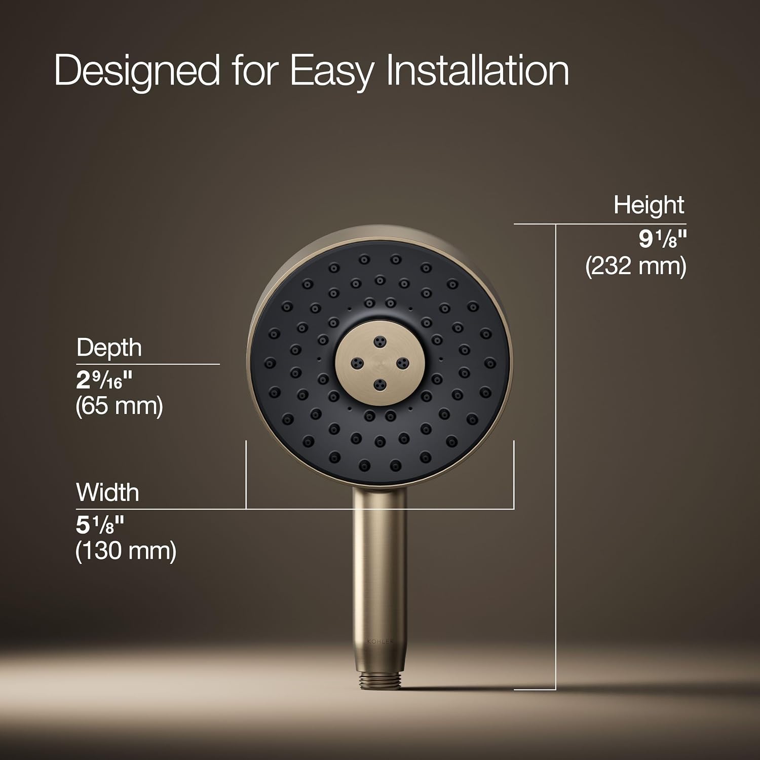Kohler 26282-G-BV Statement® Round three-function handshower, 1.75 gpm, Vibrant Brushed Bronze